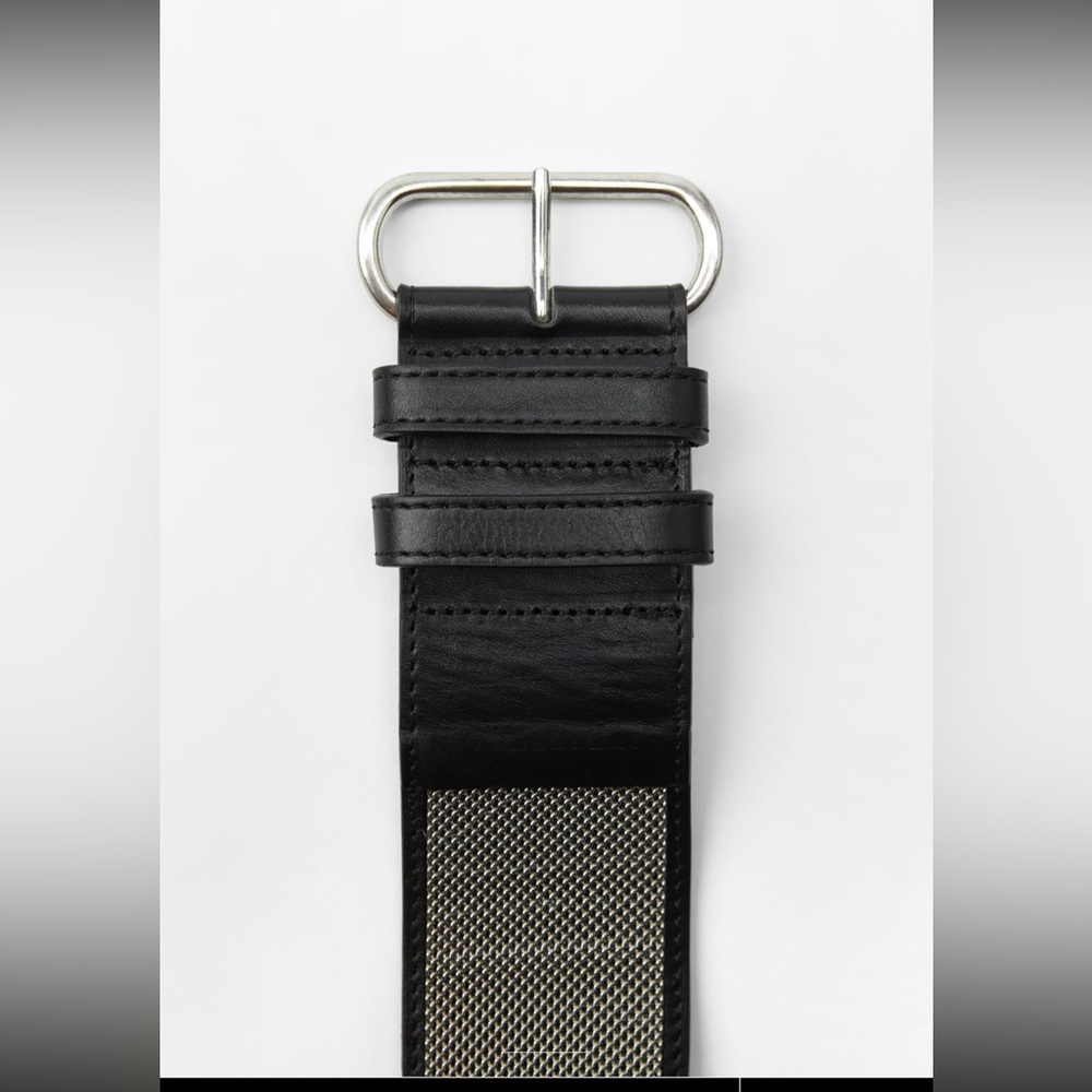 Zara metal mesh trim leather wide belt - Picture 6 of 8